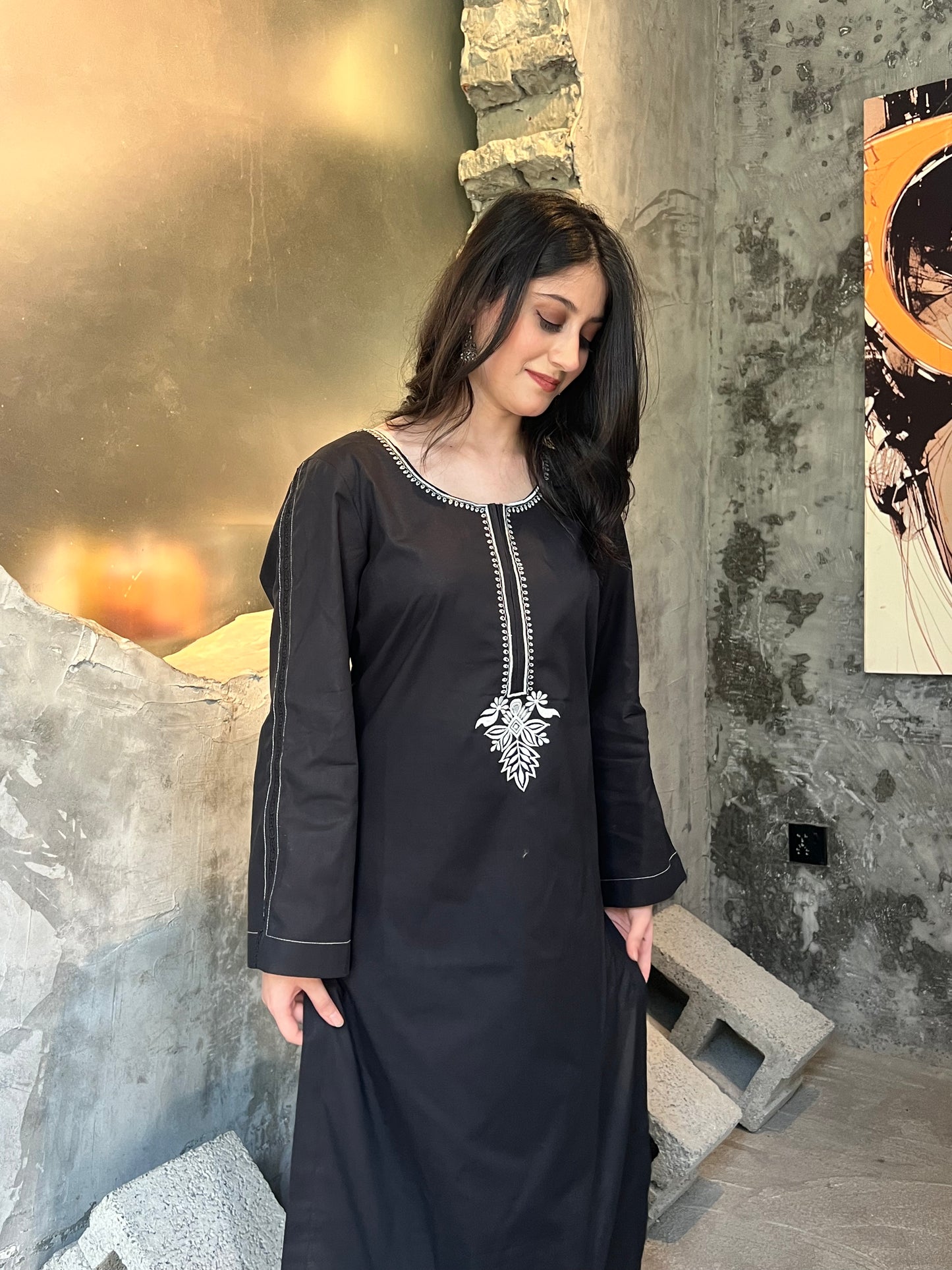 Raven Black-embroidered